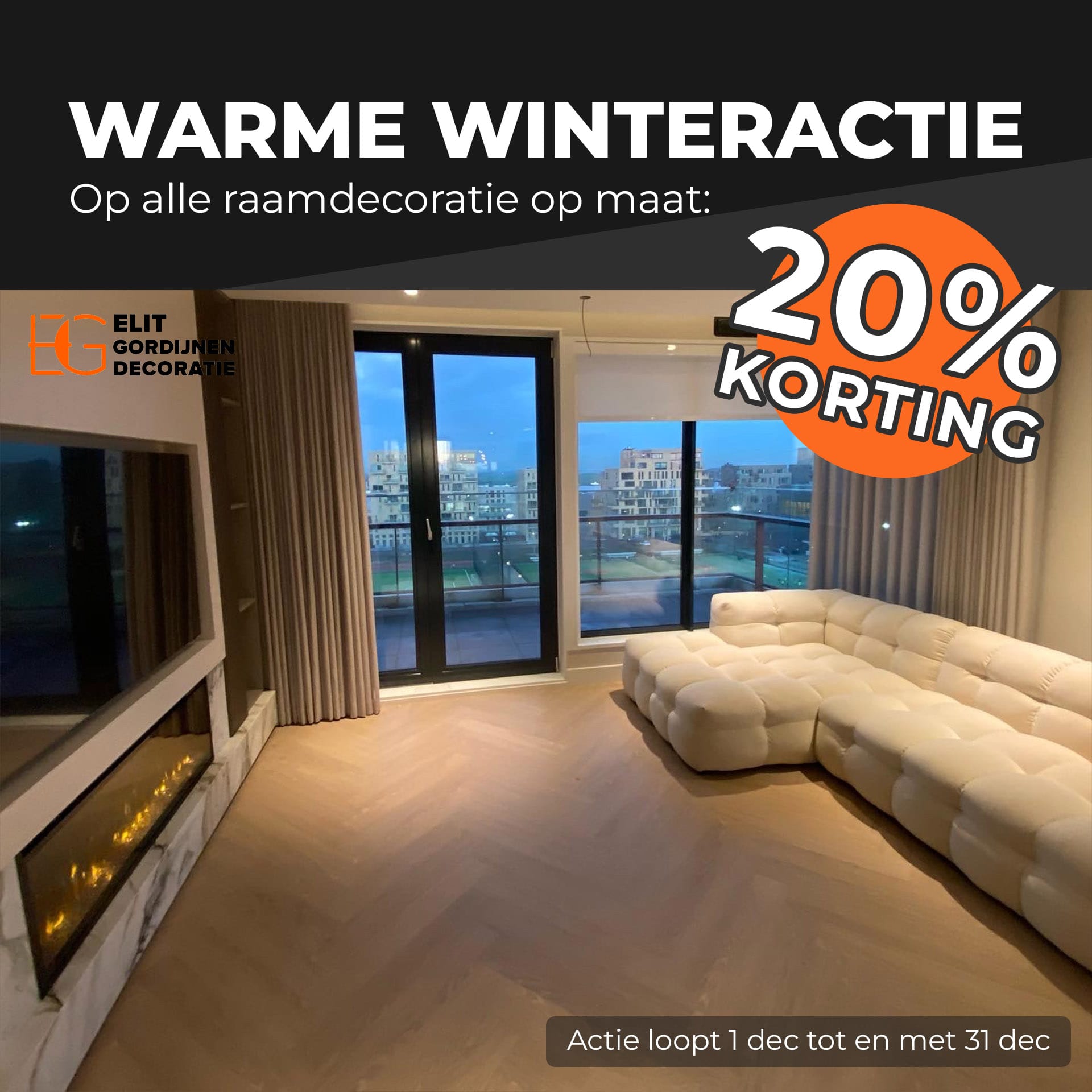 Warme winter raam decoratie actie